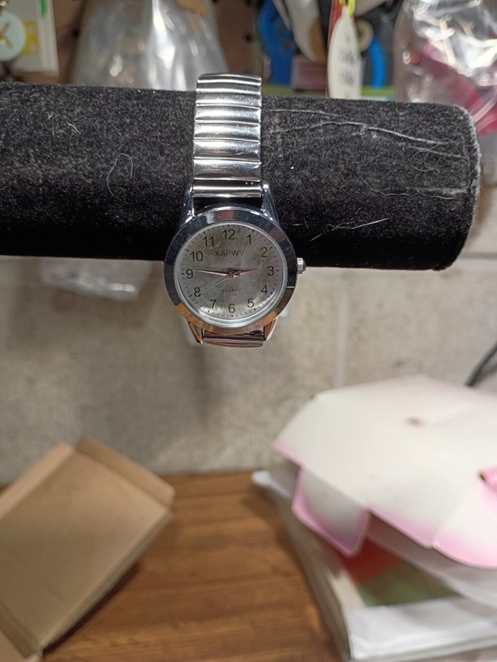 JewelryWe watch silver with stretch band